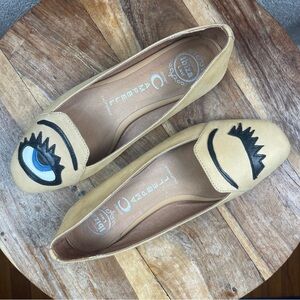 Jeffrey Campbell l 6 Hey There Playful Novelty Winking Eye Slip-on Ballet Flats